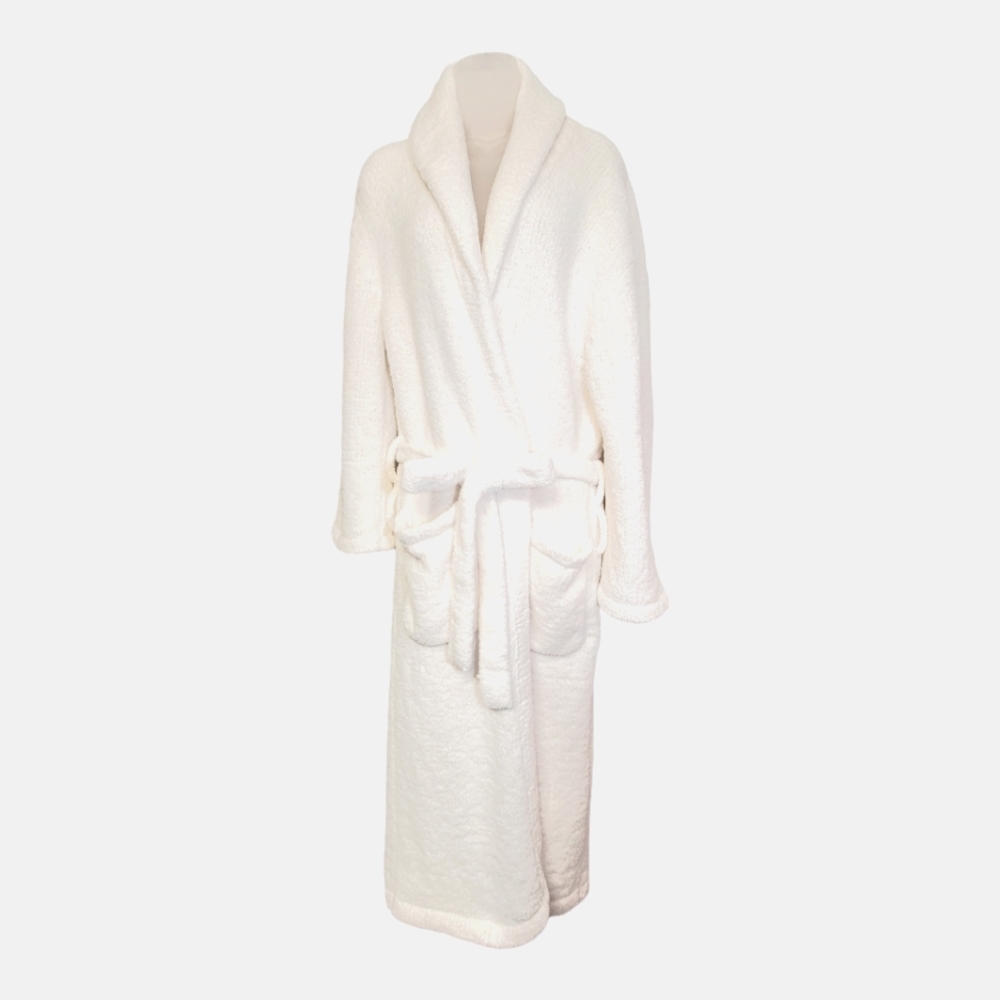 Kashwere Shawl Collar Luxury Robe in Cream Size Small / Medium